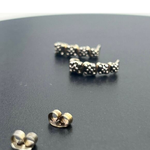 Ross Simon Sterling Silver Two Tone Illusion Diamond Half J Hoop Earrings - Picture 5 of 10